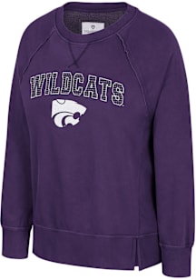 Colosseum K-State Wildcats Womens Purple Romantic Crew Sweatshirt
