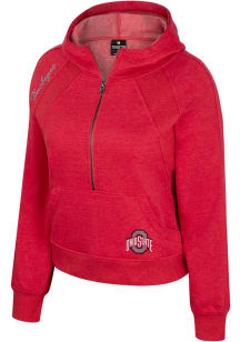 Womens Ohio State Buckeyes Red Colosseum Precipice Hooded Sweatshirt