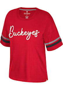 Colosseum Ohio State Buckeyes Womens Red Realist Short Sleeve T-Shirt
