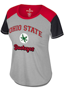 Colosseum Ohio State Buckeyes Womens Grey Chez Lavaux Short Sleeve T-Shirt