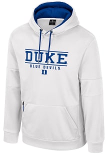 Colosseum Duke Blue Devils Mens White Hits The Road Fleece Hood