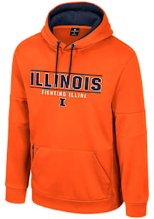 Colosseum Illinois Fighting Illini Mens Orange Hits The Road Fleece Hood