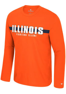 Mens Illinois Fighting Illini Orange Colosseum Bar Long Sleeve T-Shirt