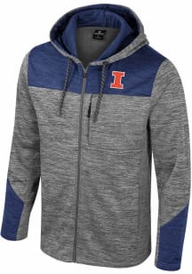 Mens Illinois Fighting Illini Grey Colosseum Dozer Fleece Long Sleeve Zip