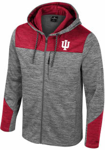 Mens Indiana Hoosiers Grey Colosseum Dozer Fleece Long Sleeve Zip