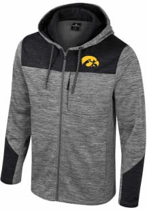 Mens Iowa Hawkeyes Grey Colosseum Dozer Fleece Long Sleeve Zip