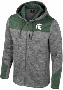 Colosseum Michigan State Spartans Mens Grey Dozer Fleece Long Sleeve Zip