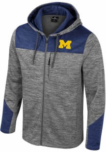 Mens Michigan Wolverines Grey Colosseum Dozer Fleece Long Sleeve Zip