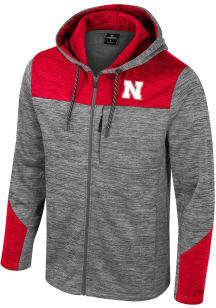 Mens Nebraska Cornhuskers Grey Colosseum Dozer Fleece Long Sleeve Zip