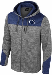 Mens Penn State Nittany Lions Grey Colosseum Dozer Fleece Long Sleeve Zip