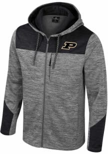 Mens Purdue Boilermakers Grey Colosseum Dozer Fleece Long Sleeve Zip