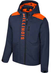 Mens Illinois Fighting Illini Navy Blue Colosseum The One Full Zip Heavyweight Jacket