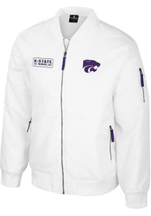 Mens K-State Wildcats White Colosseum Rabbit Bomber Heavyweight Jacket