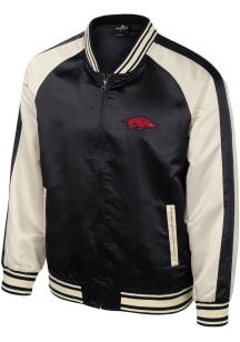 Colosseum Arkansas Razorbacks Mens Black Cyberpunk Sateen Bomber Light Weight Jacket