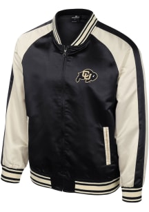 Colosseum Colorado Buffaloes Mens Black Cyberpunk Sateen Bomber Light Weight Jacket