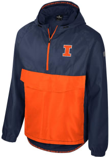 Mens Illinois Fighting Illini Navy Blue Colosseum Reloaded Zip Anorak Light Weight Jacket