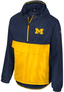 Mens Michigan Wolverines Navy Blue Colosseum Reloaded Zip Anorak Light Weight Jacket