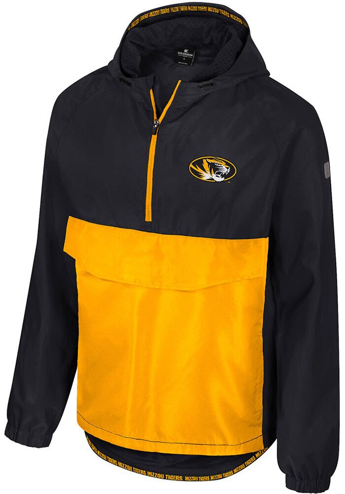 Colosseum Missouri Tigers Mens BLACK Reloaded Zip Anorak Light