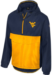 Colosseum West Virginia Mountaineers Mens Navy Blue Reloaded Zip Anorak Light Weight Jacket