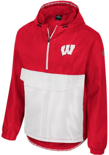 Mens Wisconsin Badgers Red Colosseum Reloaded Zip Anorak Light Weight Jacket