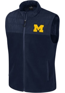 Colosseum Michigan Wolverines Mens Navy Blue Block The Sun Sleeveless Jacket