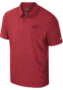 Colosseum Arkansas Razorbacks Mens Cardinal Revolution Short Sleeve Polo