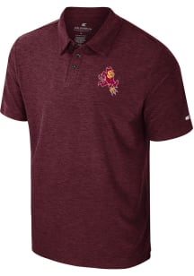 Colosseum Arizona State Sun Devils Mens Maroon Revolution Short Sleeve Polo