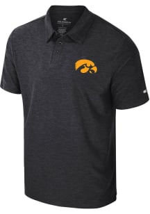 Mens Iowa Hawkeyes Black Colosseum Revolution Short Sleeve Polo Shirt