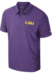 Colosseum LSU Tigers Mens Purple Revolution Short Sleeve Polo