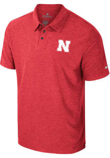 Mens Nebraska Cornhuskers Red Colosseum Revolution Short Sleeve Polo Shirt