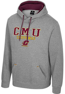Colosseum Central Michigan Chippewas Mens Grey Charlie Long Sleeve Hoodie