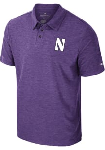 Mens Northwestern Wildcats Purple Colosseum Revolution Short Sleeve Polo Shirt