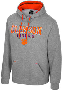 Colosseum Clemson Tigers Mens Grey Charlie Long Sleeve Hoodie