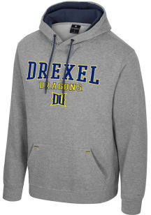 Mens Drexel Dragons Grey Colosseum Charlie Hooded Sweatshirt