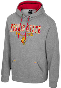 Colosseum Ferris State Bulldogs Mens Grey Charlie Long Sleeve Hoodie