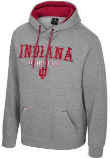 Mens Indiana Hoosiers Grey Colosseum Charlie Hooded Sweatshirt