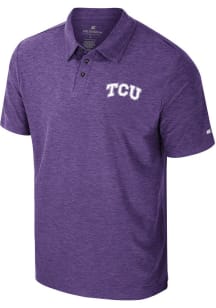 Colosseum TCU Horned Frogs Mens Purple Revolution Short Sleeve Polo