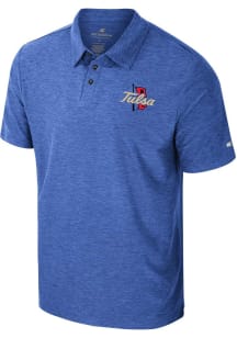 Mens Tulsa Golden Hurricane Blue Colosseum Revolution Short Sleeve Polo Shirt