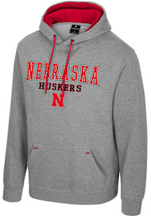 Colosseum Nebraska Cornhuskers Mens Grey Charlie Long Sleeve Hoodie