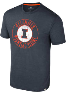 Illinois Fighting Illini Navy Blue Colosseum Virtual Reality Short Sleeve Fashion T Shirt