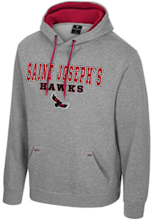 Colosseum Saint Josephs Hawks Mens Grey Charlie Long Sleeve Hoodie