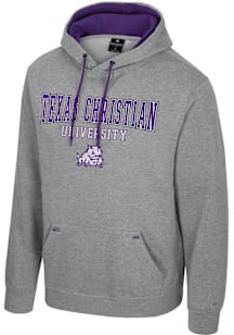 Colosseum TCU Horned Frogs Mens Grey Charlie Long Sleeve Hoodie