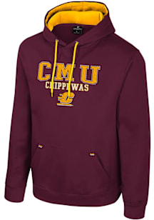 Colosseum Central Michigan Chippewas Mens Maroon Charlie Long Sleeve Hoodie