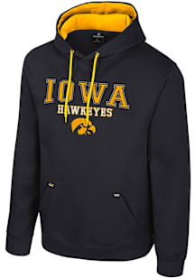 Colosseum Iowa Hawkeyes Mens Black Charlie Long Sleeve Hoodie