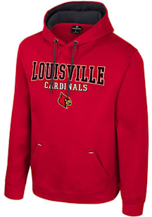 Colosseum Louisville Cardinals Mens Red Charlie Long Sleeve Hoodie