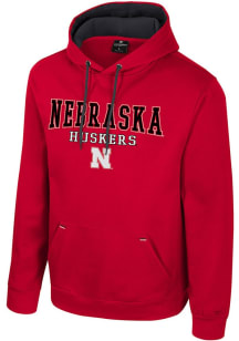 Mens Nebraska Cornhuskers Red Colosseum Charlie Hooded Sweatshirt