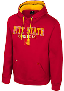 Colosseum Pitt State Gorillas Mens Red Charlie Long Sleeve Hoodie