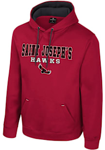 Colosseum Saint Josephs Hawks Mens Cardinal Charlie Long Sleeve Hoodie