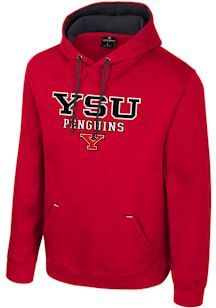 Colosseum Youngstown State Penguins Mens Red Charlie Long Sleeve Hoodie