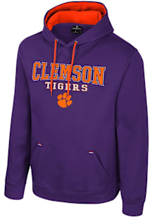Colosseum Clemson Tigers Mens Purple Charlie Long Sleeve Hoodie